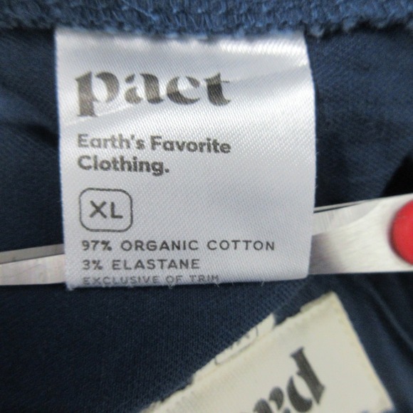 Pact Lounge Pants Men XL Blue Organic Cotton Elastic Waist Drawstring Casual 356 - Picture 4 of 11